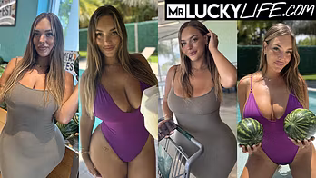 Chilling By The Pool With Alanna Pow And Her Big Natural Melons