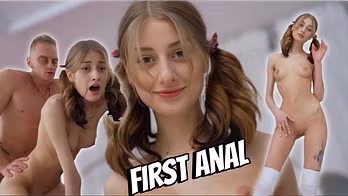 A skinny girl & fat cock test ANAL strength