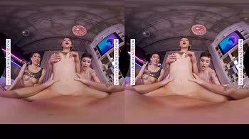 Girl gamer Alexia Anders, Penelope Woods, and Rosalyn Sphinx take a break to play with your joystick
