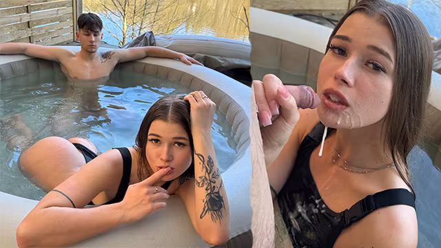 Homemade XXX – Beautiful Olivia Sparkle Perfect Morning Sex with Boyfriend in Outdoor Bath